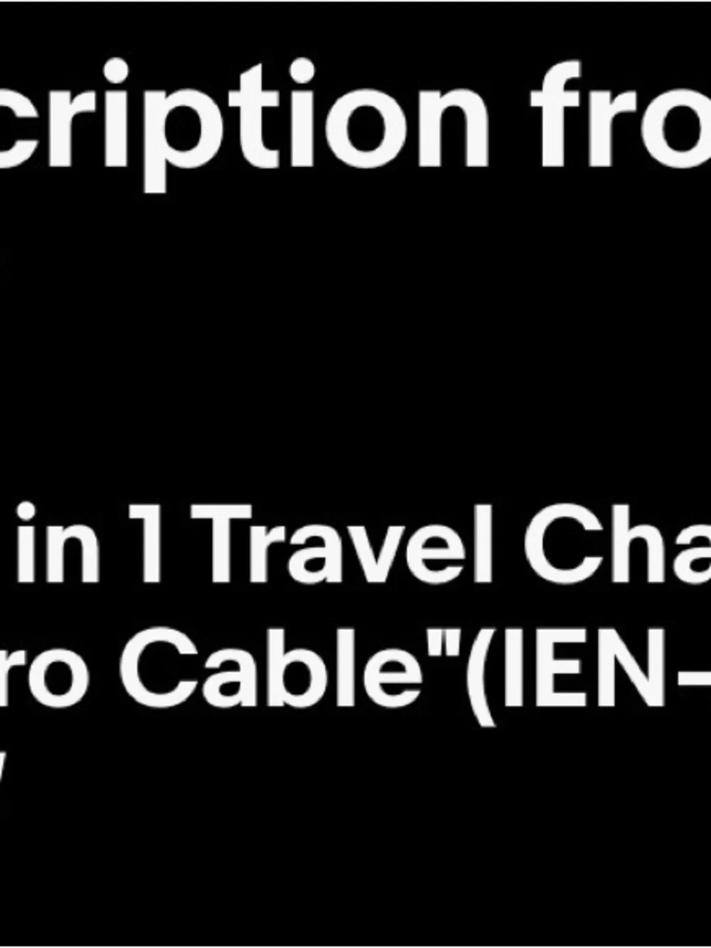 Essentials Black 3-in-1 Travel Charger with USB-C and Micro-USB Cables